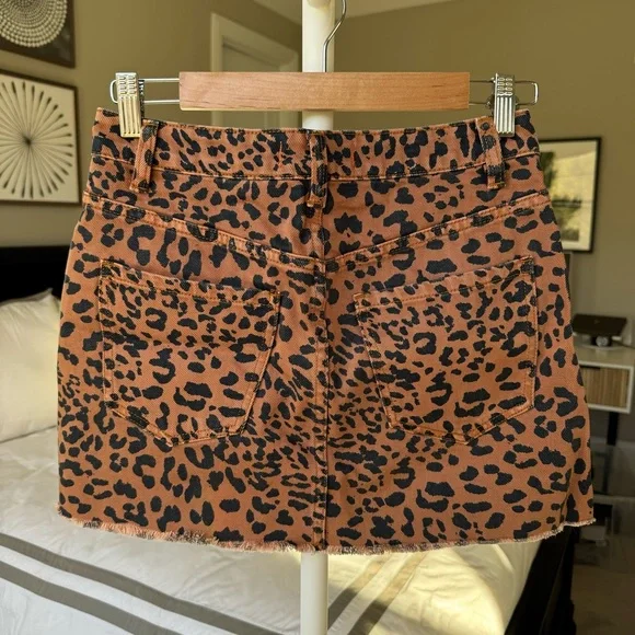 We The Free Cheetah Denim Mini Skirt - Picture 4 of 5